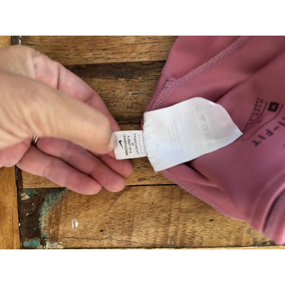 Women's Nike Dri-FIT Pink Leggings with Black Swoosh, Size M - Picture 7 of 7